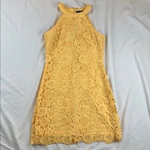 Lulus Yellow Lace Mini Dress